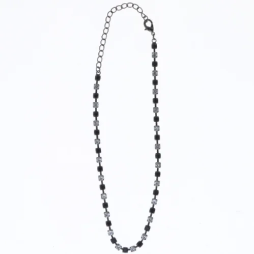 Halskæde med kvadratiske sten (str. 38 cm)