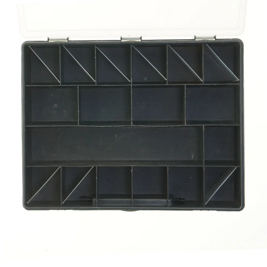 Plastik opbevaringskasse med ruminddeling fra ZAG (str. 35x27 cm)