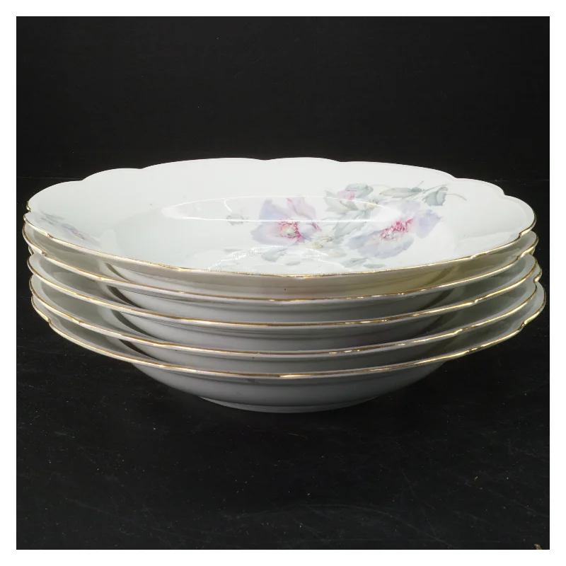 Sæt af dekorative porcelænskåle (str. Ø 25x4 cm)