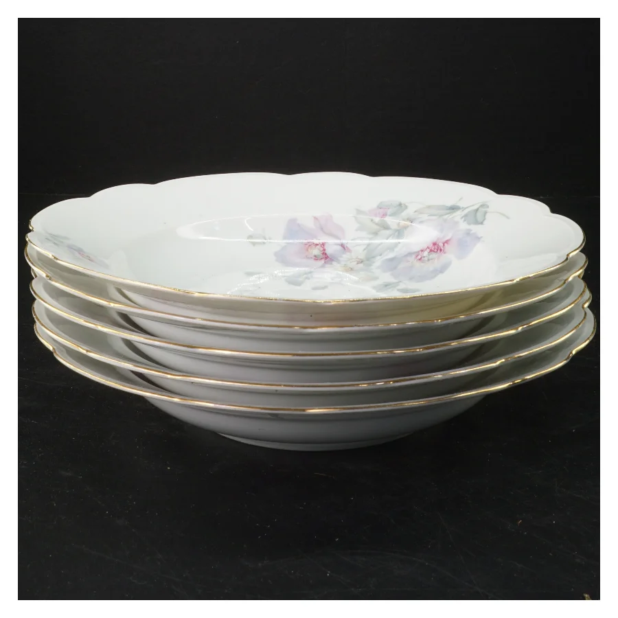Sæt af dekorative porcelænskåle (str. Ø 25x4 cm)