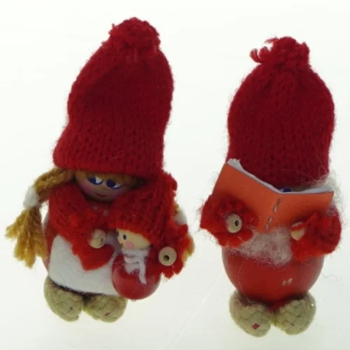 Nissepar med strikhuer (str. H. 8 cm)