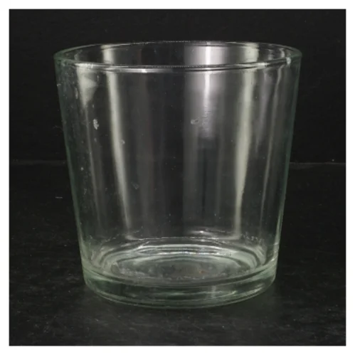 Glasvase (str. Ø. 13,5 cm. længde, 13 cm)