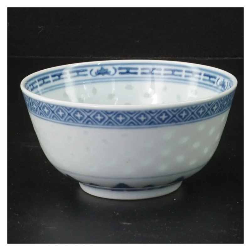 Kinesisk Porcelæn skål med blå mønster (str. Ø 11,5 cm)