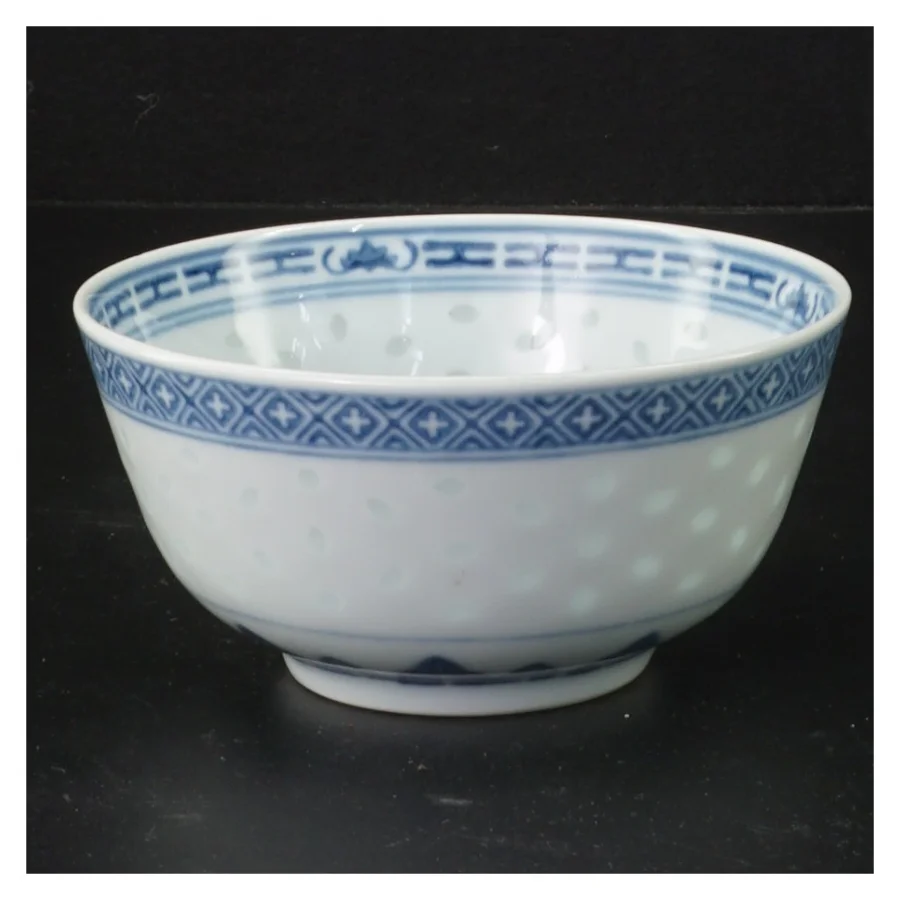 Kinesisk Porcelæn skål med blå mønster (str. Ø 11,5 cm)