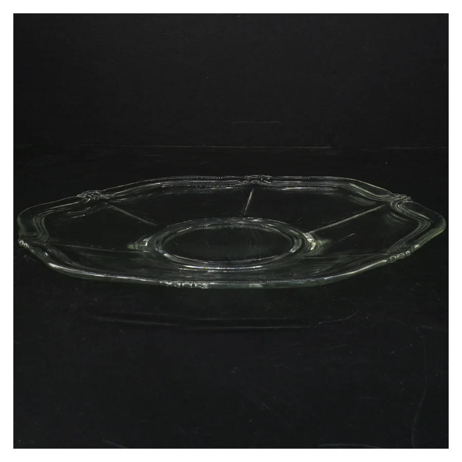 Antikt Glasfad (str. Ø 27 cm)