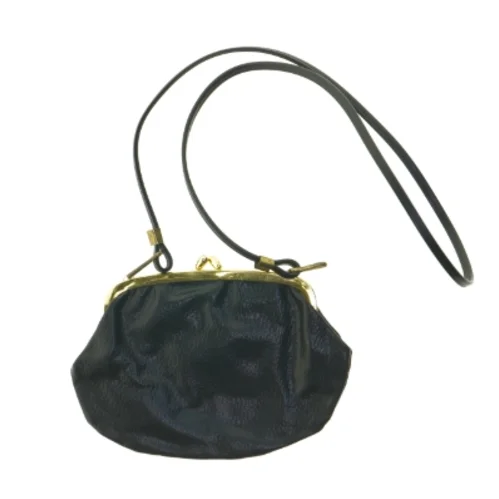 Sort dametaske med guldspænde (str. 20x14 cm)