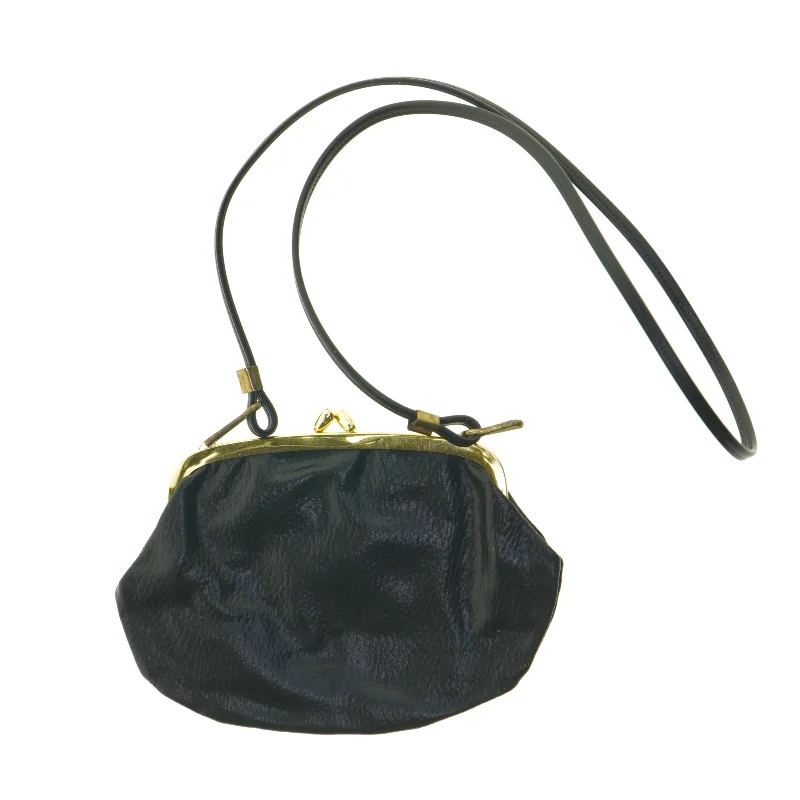 Sort dametaske med guldspænde (str. 20x14 cm)