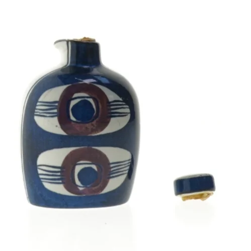 Keramisk flaske med korkprop (str. 11,5 cm)