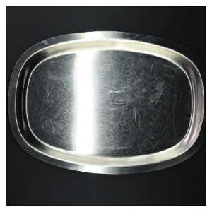 Rustfrit stål serveringsbakke (str. 37 x 26 cm)