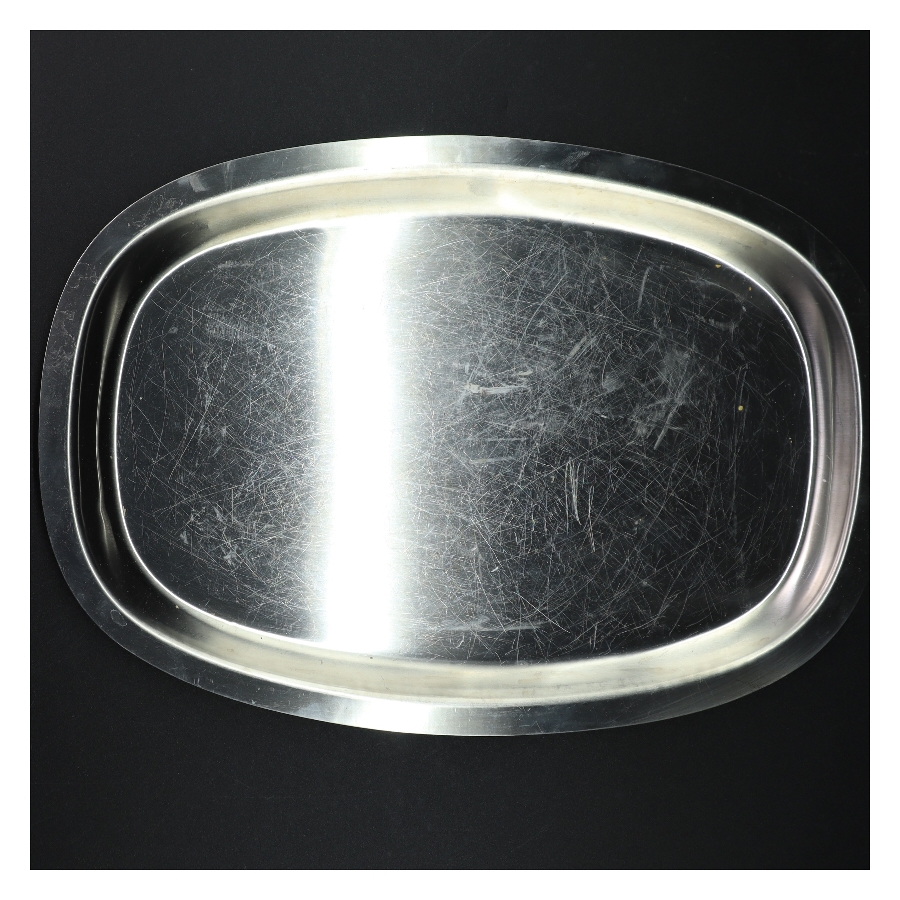 Rustfrit stål serveringsbakke (str. 37 x 26 cm)