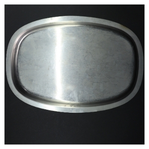 Rustfrit stål serveringsbakke (str. 37 x 26 cm)