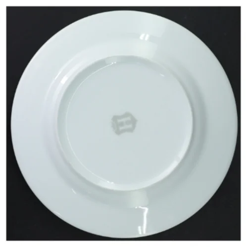 Hvid porcelænstallerken, 5 stk, flade (str. 23 x 3 cm)