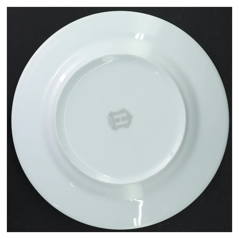 Hvid porcelænstallerken, 5 stk, flade (str. 23 x 3 cm)