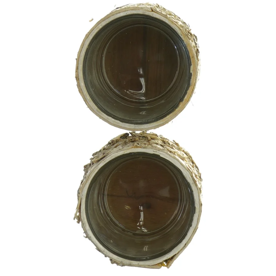 Rustikke lysestager med stjernemotiv (str. 9x8 cm)