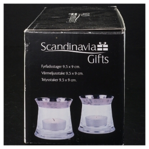 Glaslysestager fra Scandinavian Design (str. 9,5 x 9 cm)