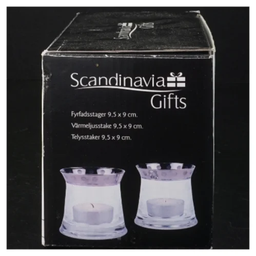 Glaslysestager fra Scandinavian Design (str. 9,5 x 9 cm)