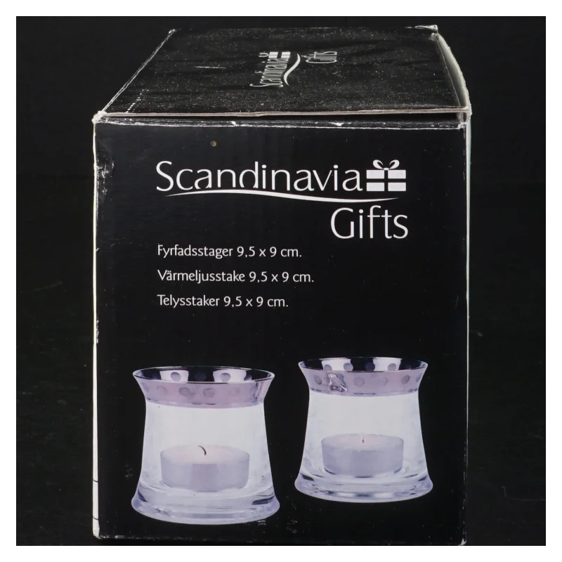 Glaslysestager fra Scandinavian Design (str. 9,5 x 9 cm)