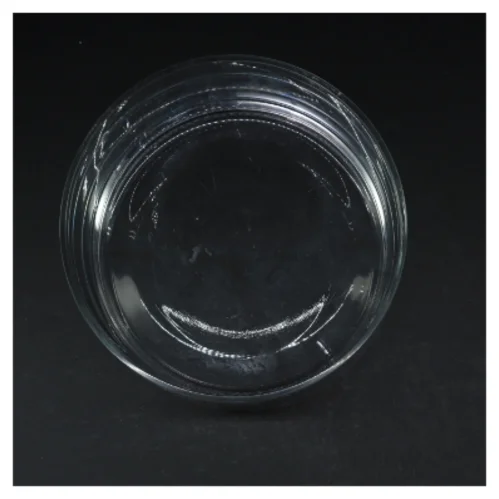 Gennemsigtig glasfad (str. Ø. 21 cm. længde, 10 cm)