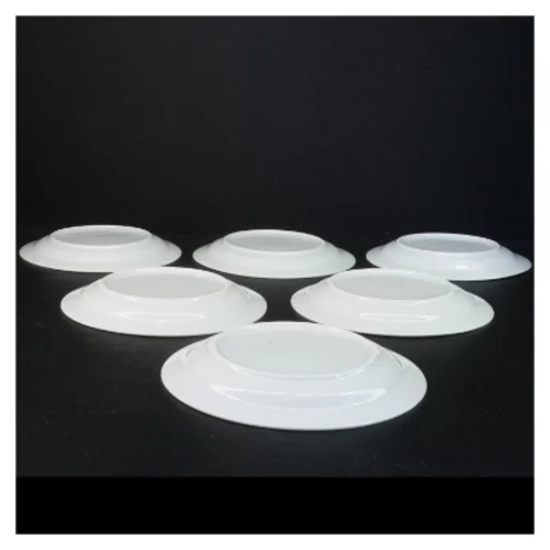 Hvide porcelænstallerkener (str. 17 x 2 cm)