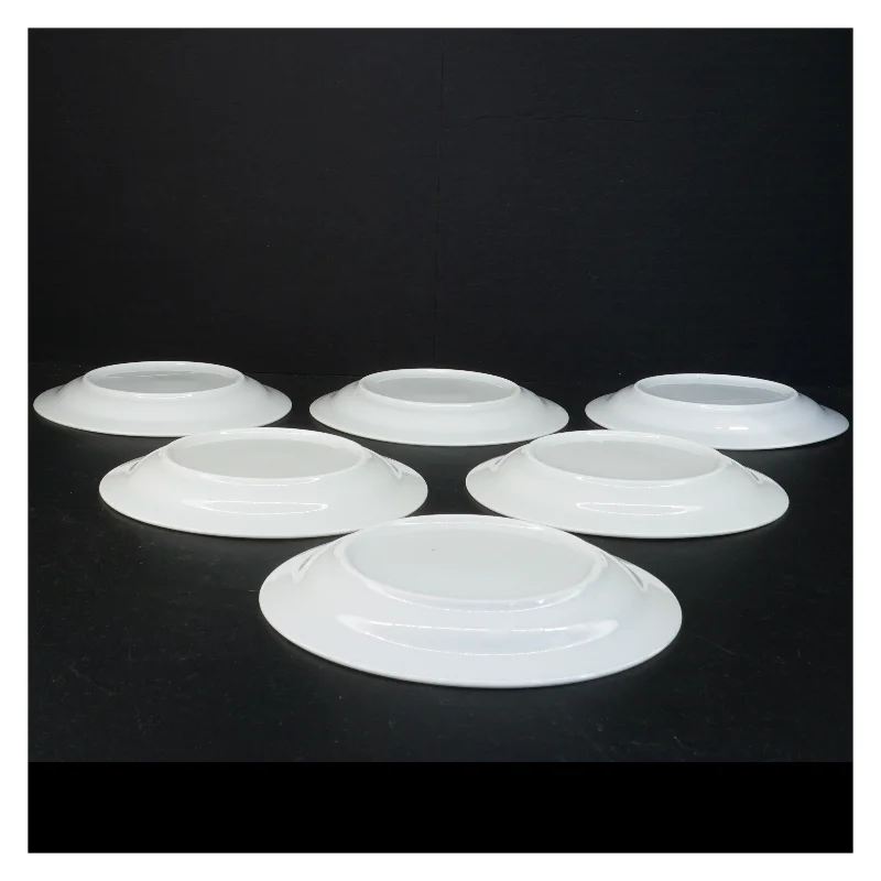 Hvide porcelænstallerkener (str. 17 x 2 cm)