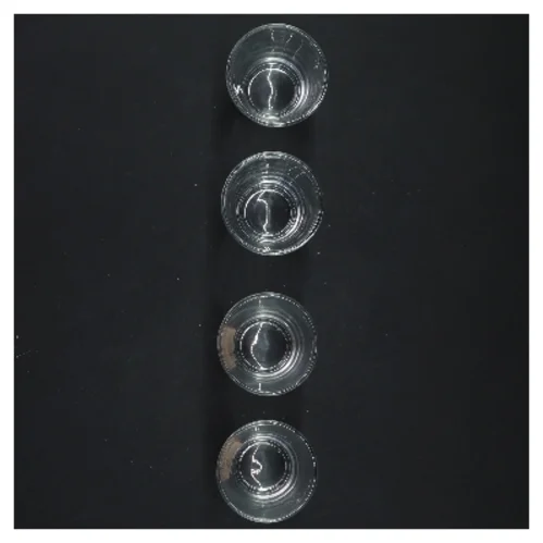 Sæt med 4 shotsglas med tryk (str. 5x6 cm)