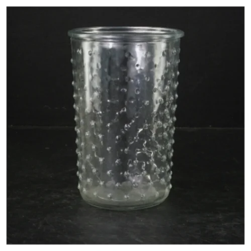 Glasvase med bobler (str. Ø. 11 cm. længde, 15 cm)