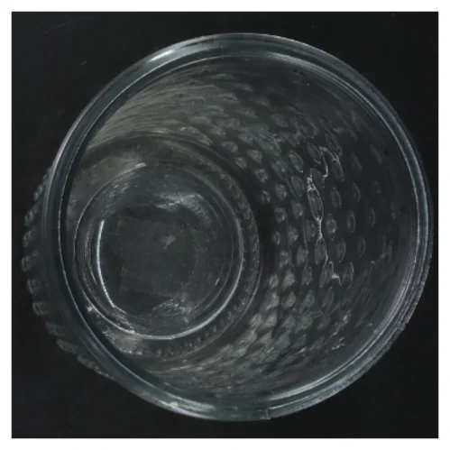 Glasvase med bobler (str. Ø. 11 cm. længde, 15 cm)