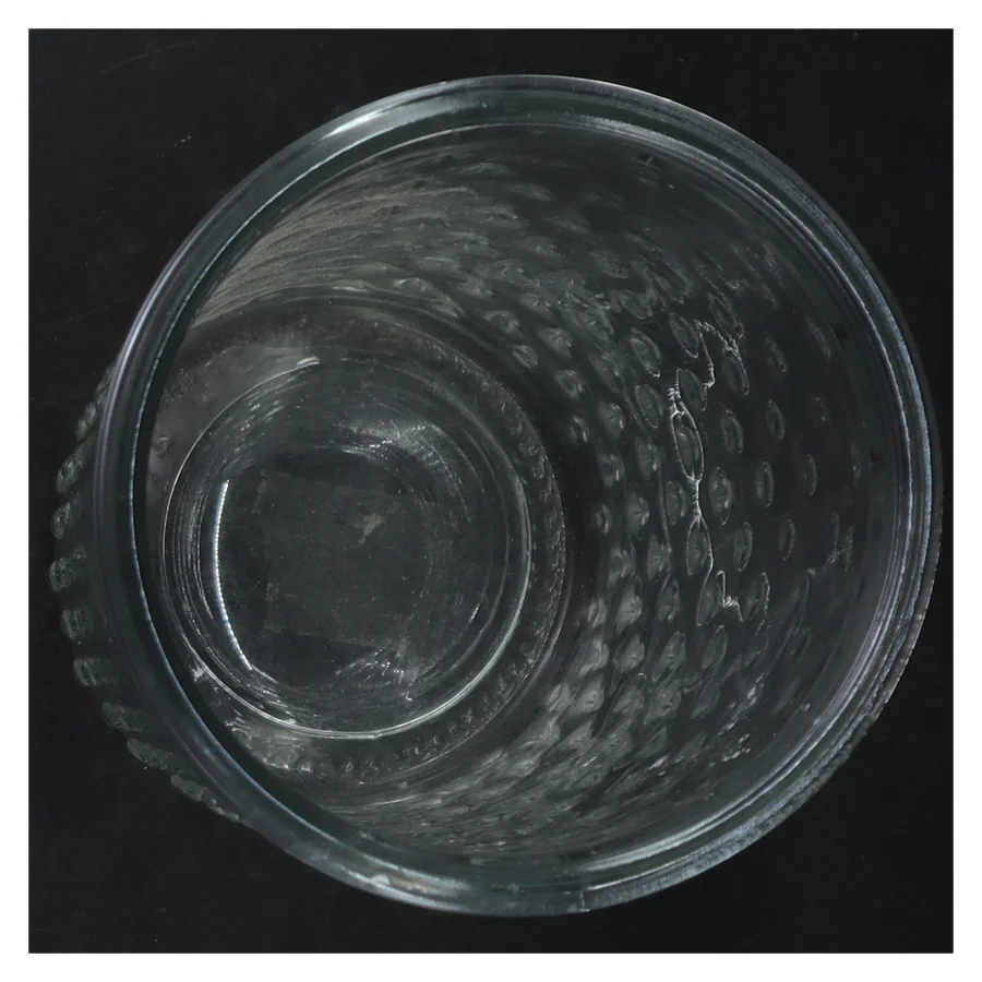 Glasvase med bobler (str. Ø. 11 cm. længde, 15 cm)