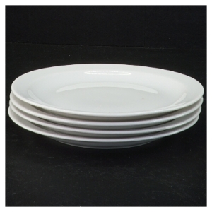 Hvide porcelænstallerkener (str. 17 x 2 cm)