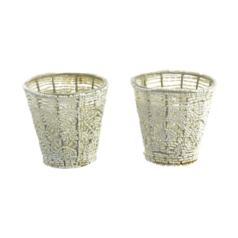 Perledekorerede lysestager (str. 9 cm)