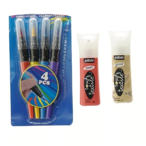 Pebeo tekstil tusser og maling sæt