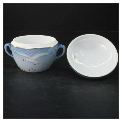 Mågestel sukkerskål med låg og måge design fra B&G (str. 12x14 cm)