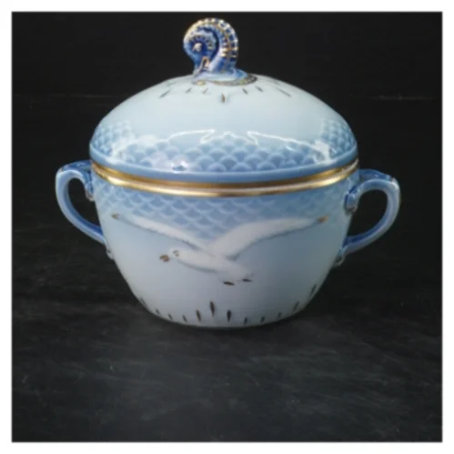 Mågestel sukkerskål med låg og måge design fra B&G (str. 12x14 cm)