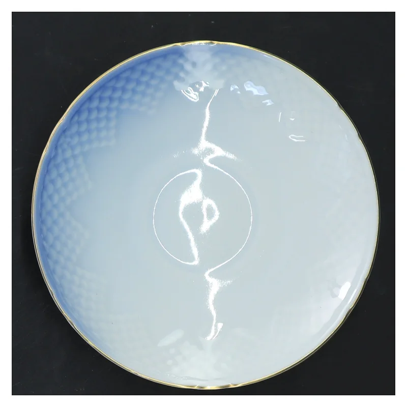 Mågestel Porcelæn tallerkener med guldkant (str. Ø 13,5 cm) fra B&G