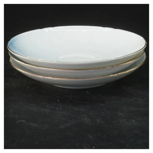 Mågestel Porcelæn tallerkener med guldkant (str. Ø 13,5 cm) fra B&G