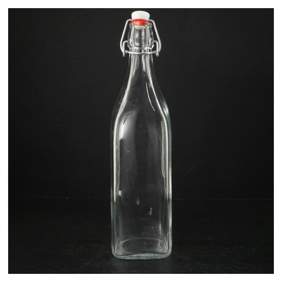 Genanvendelig glasflaske med patentlåg (str. 32 cm)