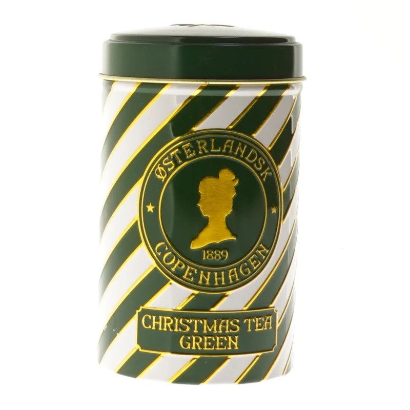 Østerlandsk dåse julete grøn fra  Thehus (str. Ø 8,5 cm længde 14,5 cm)