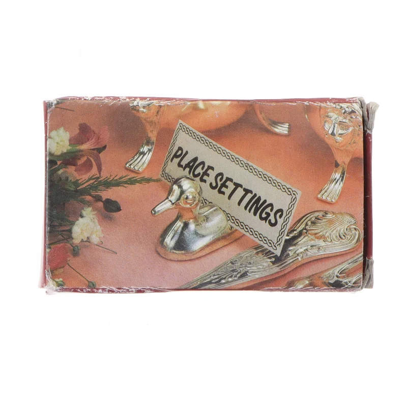 Sølvbelagte bordkort holdere (str. 3 komma 7 x en komma 7 x 2 komma 4 cm)