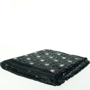 Nytårsdug Sort mønstret tekstil (str. 300 x. 160 cm)