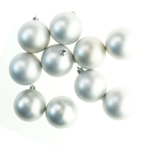 Sølvfarvede julekugler (str. Ø 6 cm)