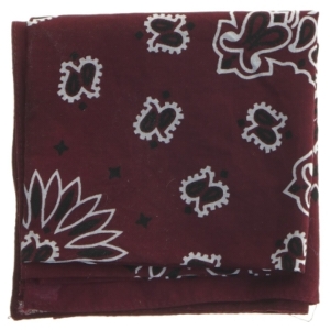 Bordeaux bandana tørklæde med paisley mønster fra Cody James (str. 55x53 cm)