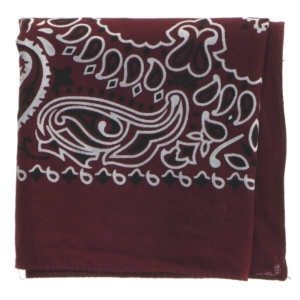 Bordeaux bandana tørklæde med paisley mønster fra Cody James (str. 55x53 cm)