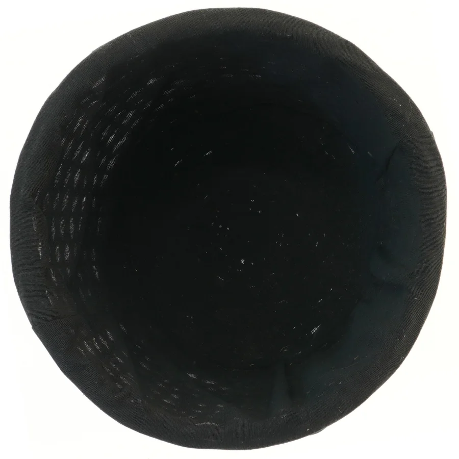 Rund fletkurv med stofindsats (str. Ø 30 cm)