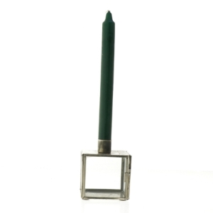 Lysestage på glasfirkant til dekoration