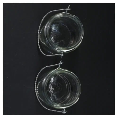 Glas lanterner med håndtag (str. 9 cm. 2 styk)