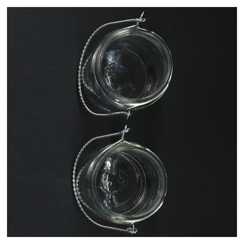 Glas lanterner med håndtag (str. 9 cm. 2 styk)