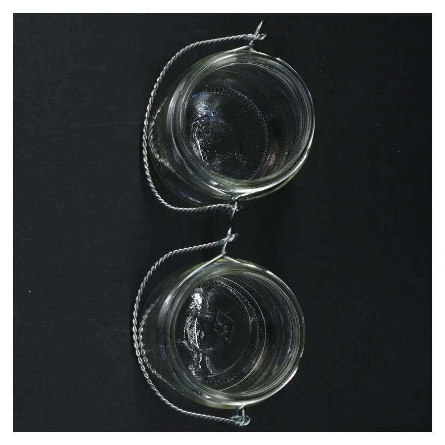 Glas lanterner med håndtag (str. 9 cm. 2 styk)