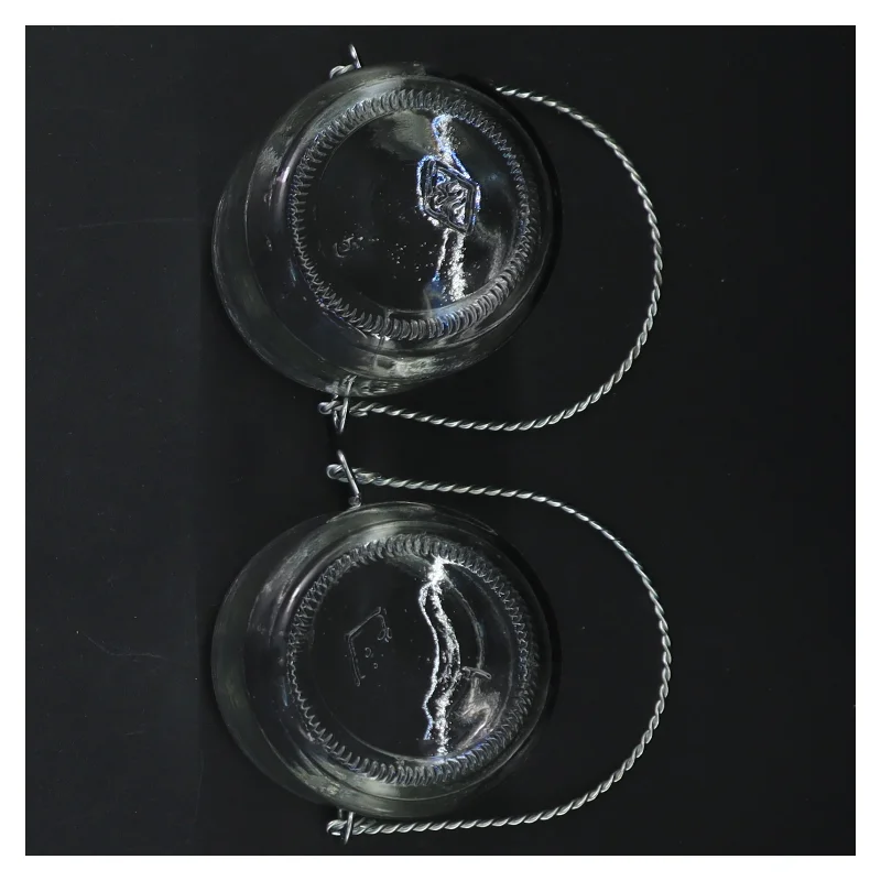 Glas lanterner med håndtag (str. 9 cm. 2 styk)