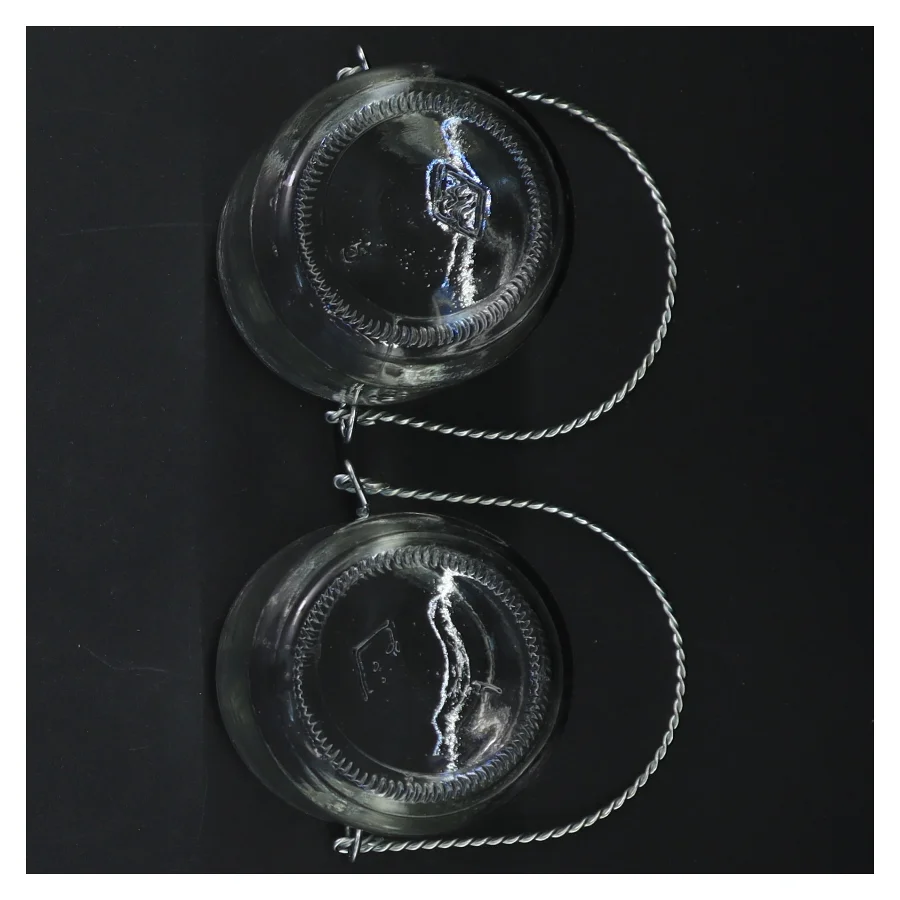 Glas lanterner med håndtag (str. 9 cm. 2 styk)