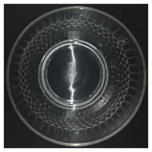 Glasskål med facetslibning (str. Y 23 x 10)